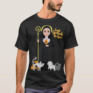 Camiseta St Gertrude Patron Saint of Cats Lovers Great Nive