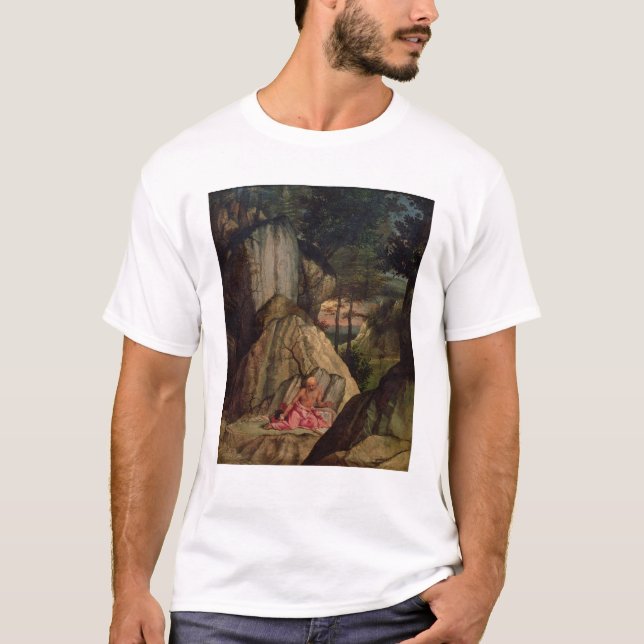 Camiseta St Jerome que Meditating no deserto, 1506 (Frente)