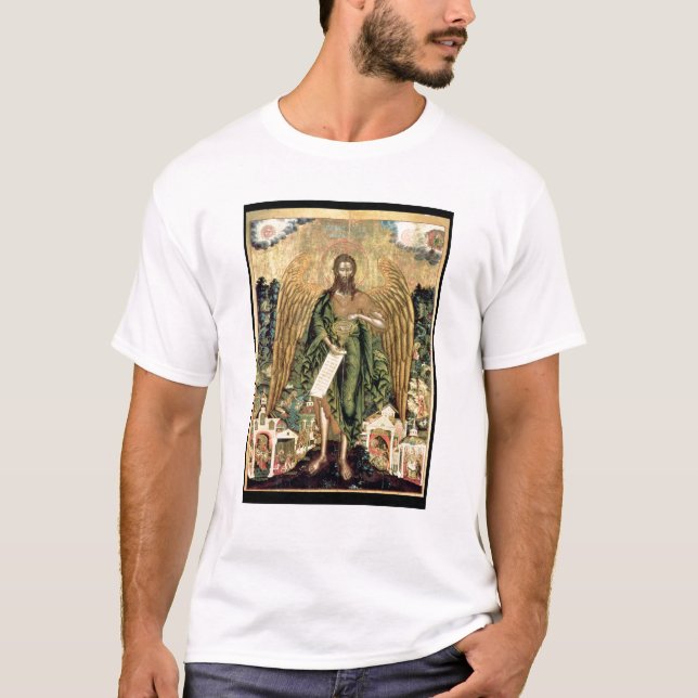 Camiseta St John o baptista, anjo da região selvagem (Frente)