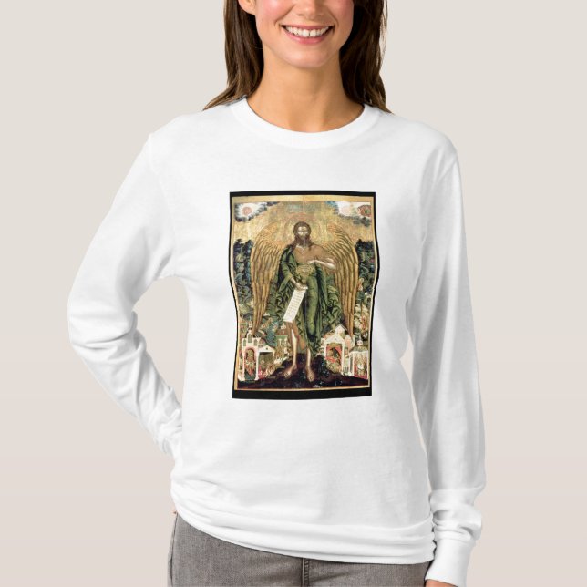 Camiseta St John o baptista, anjo da região selvagem (Frente)
