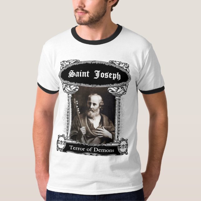 Camiseta St Joseph, terror dos demónios (Frente)