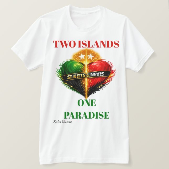 Camiseta ST. Kitts & Nevis colorido  (Frente do Design)