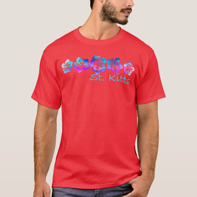 Camiseta St Kitts Tropical Flower Vacation Beach for Men Wo (Frente)