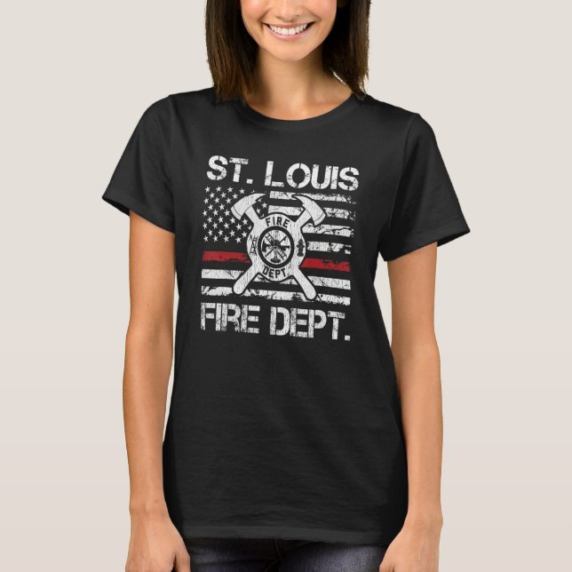 Camiseta St Louis Missouri Fire Department Thin Red Line Fi (Frente)