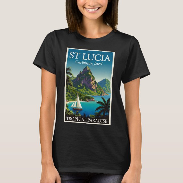 Camiseta St Lucia Caribbean Jewel  (Frente)