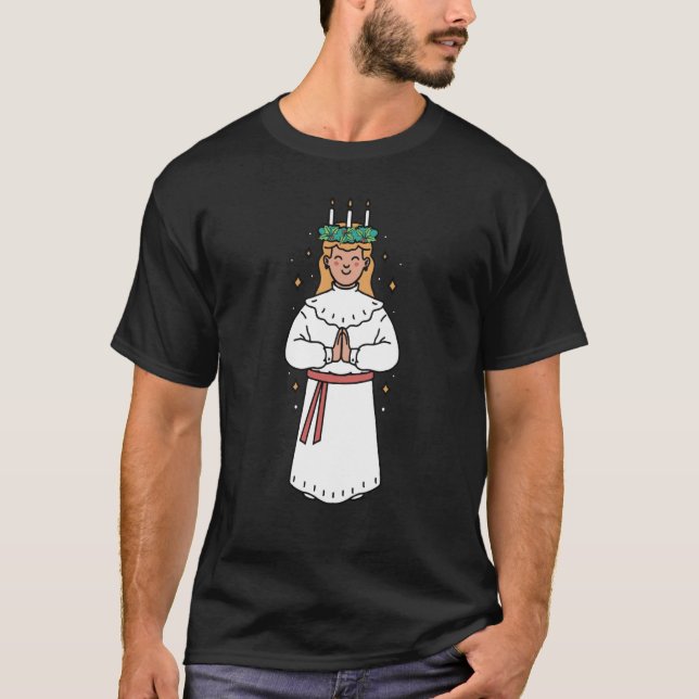 Camiseta St Lucia Day Sweden Kids Catholic Saint Lucy Santa (Frente)