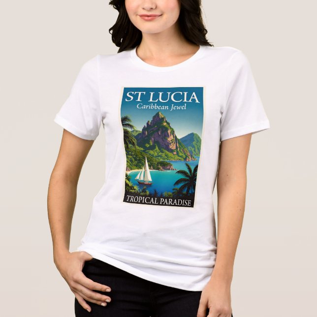 Camiseta St Lucia Joia do Caribe (Frente)