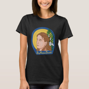 Camiseta St Maria Goretti Pureza Santos Católicos Lírio Sím
