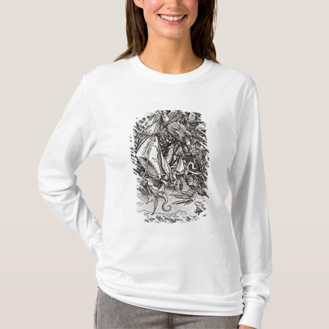 Camiseta St Michael e o dragão, de um latino (Frente)
