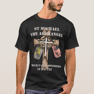 Camiseta St Michael o arcanjo - proteja nossos soldados