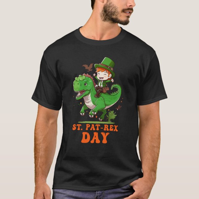 Camiseta St Pat Rex Day Happy St Patricks Day Rex Leprechau (Frente)
