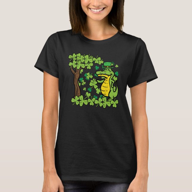 Camiseta St Patrick Day Alligator Shamrock Saint Pattys Men (Frente)