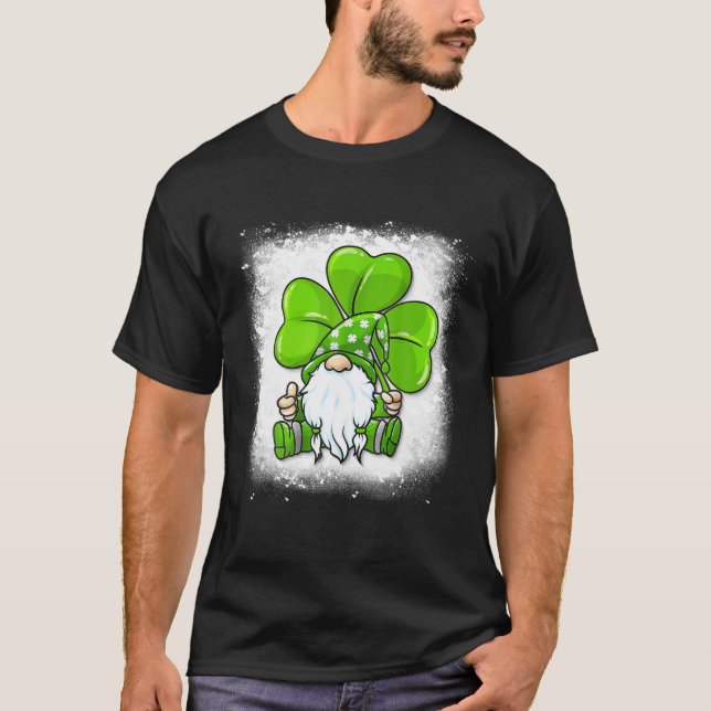 Camiseta St Patrick Day Gnomes For Women Gnome Shamrock Gif (Frente)