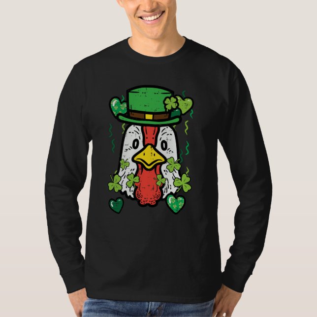 Camiseta St Patrick Day Irish Chicken Saint Paddys Farm Men (Frente)