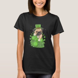 Camiseta St Patrick Dia de São Patrício Pug Cachorrinho Cão