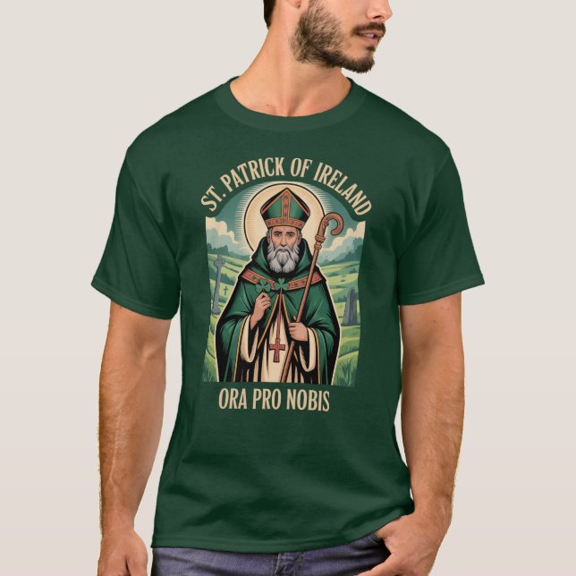 Camiseta St Patrick of Ireland Prayer Gifts for Catholics (Frente)