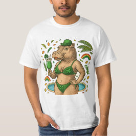 Camiseta St. Patrick’s Tropical Pool Party for Hippo lovers
