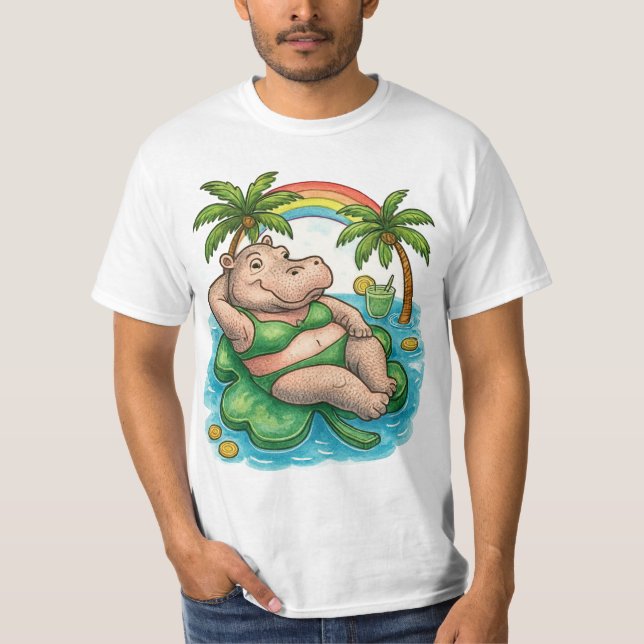 Camiseta St. Patrick’s Tropical Pool Party for Hippo lovers (Frente)