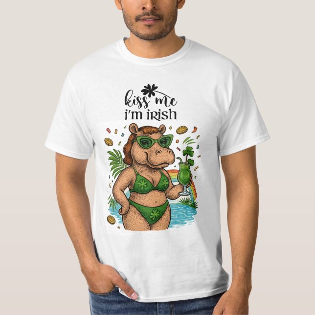 Camiseta St. Patrick’s Tropical Pool Party for Hippo lovers (Frente)