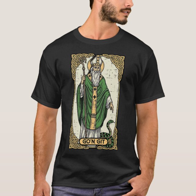 Camiseta St Patrick Snake Gon Git Card Saint Pattys (Frente)