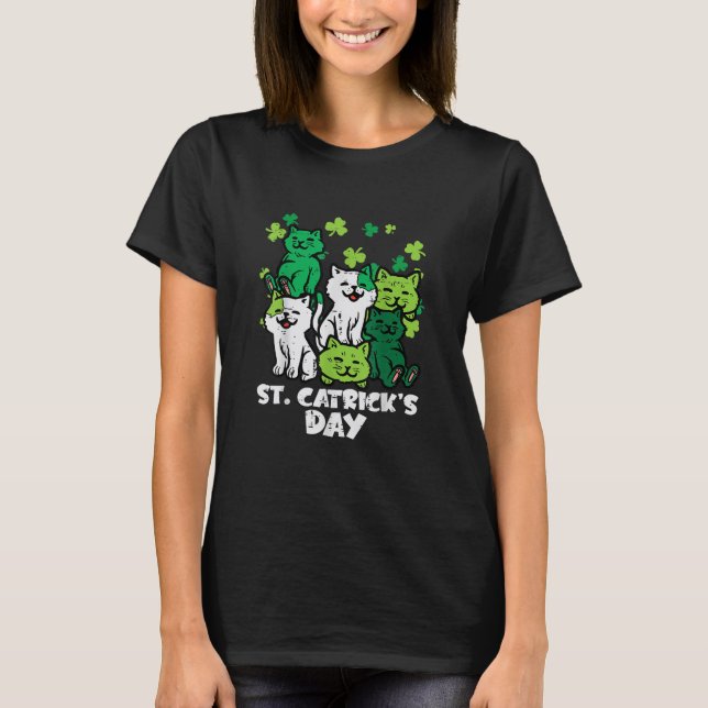 Camiseta St Patricks Catricks Day Cats Saint Pattys (Frente)