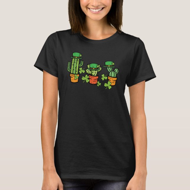 Camiseta St Patricks Day Cactus Saint Paddys Pattys Men Wom (Frente)