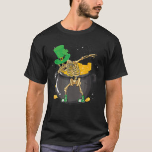Camiseta St Patricks Day Dabbing Day Skull Kids Boys Men