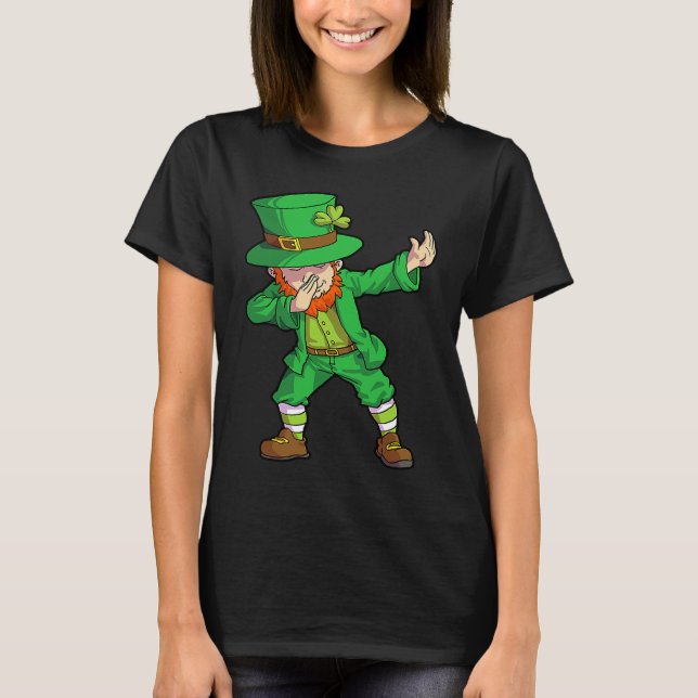 Camiseta St Patricks Day Dabbing Leprechaun  Irish Dab (Frente)