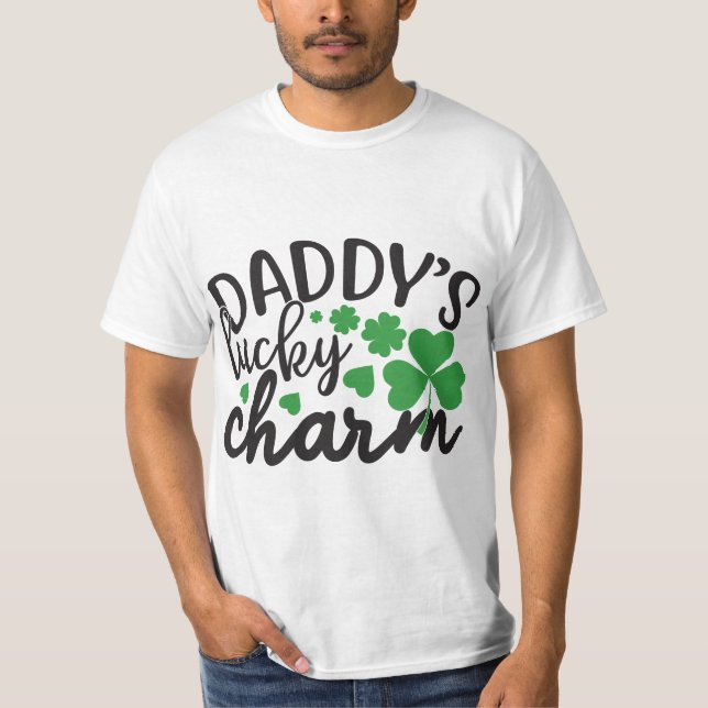 Camiseta St.Patrick's Day daddy's lucky charm Irish St.Patr (Frente)