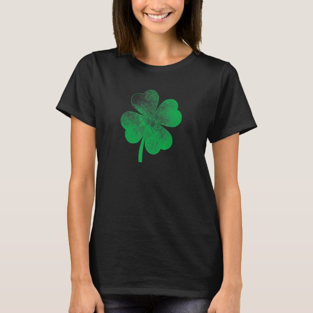 Camiseta St Patricks Day Distressed Shamrock Saint Paddy's  (Frente)