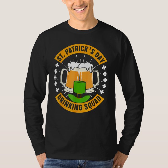 Camiseta St Patrick's Day Drinking Squad St Patricks Day Ir (Frente)