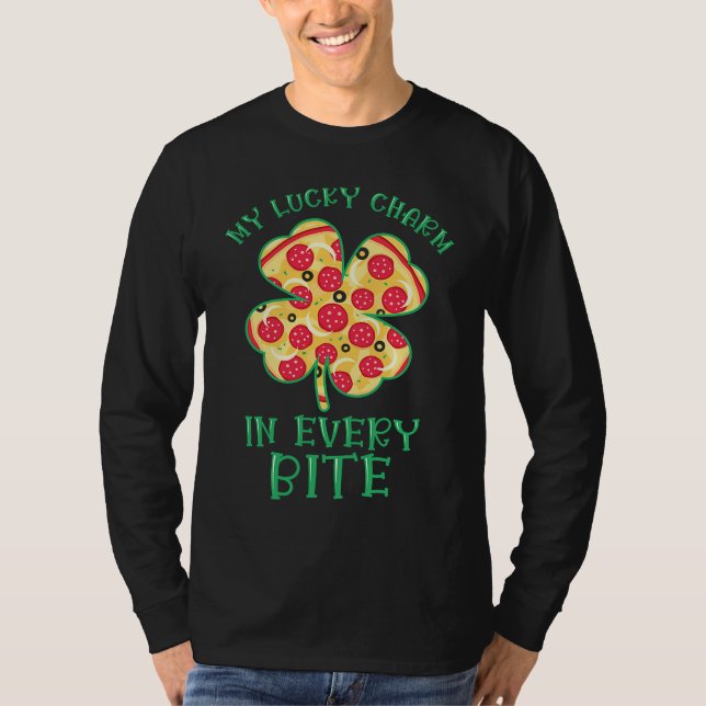 Camiseta St Patrick's Day Fast Food Shamrock Pizza Saint Pa (Frente)