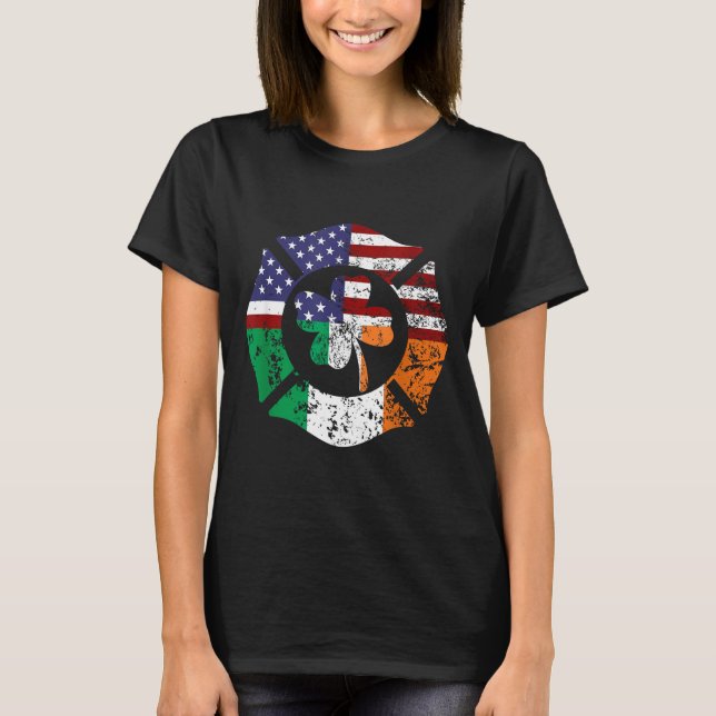 Camiseta St Patrick's Day Fireman Gift Proud Firefighter Qu (Frente)