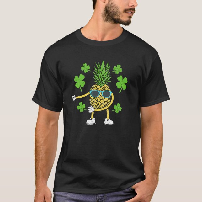 Camiseta St Patricks Day Floss Dance Irish Flossing Pineapp (Frente)