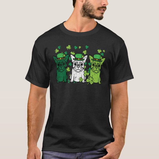 Camiseta St Patricks Day French Bulldogs Dog Frenchie Men W (Frente)