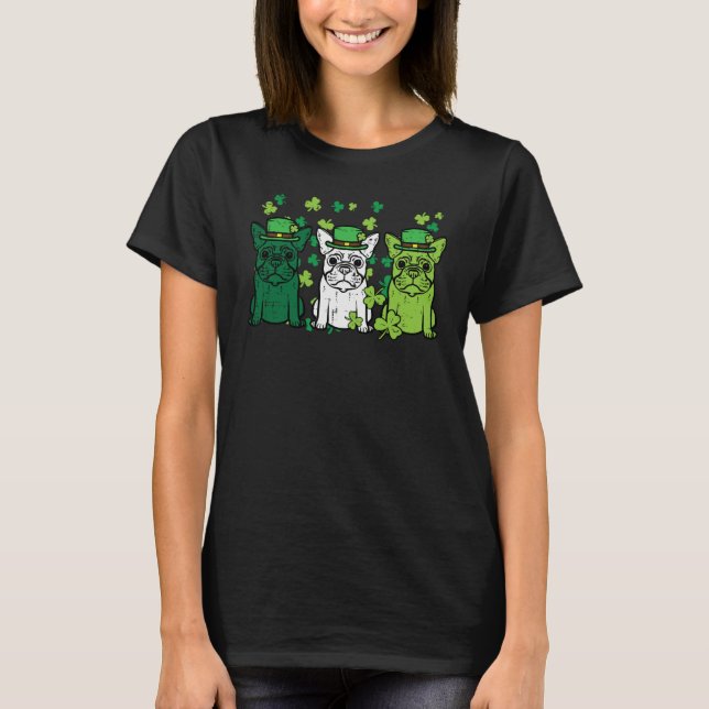 Camiseta St Patricks Day French Bulldogs Dog Frenchie Men W (Frente)