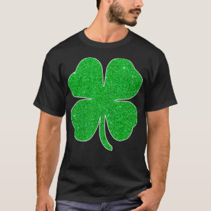 Camiseta St Patricks Day Green Glitter Clover Shamrock