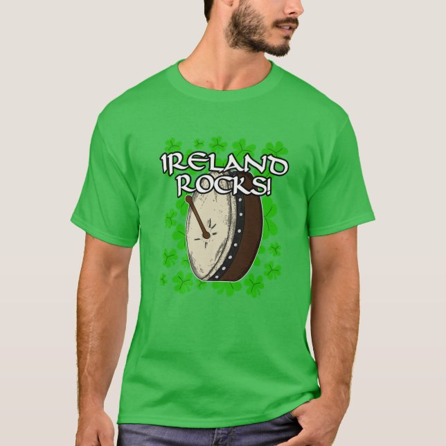 Camiseta St Patricks Day Ireland Rocks Irish Bodhran Drums (Frente)