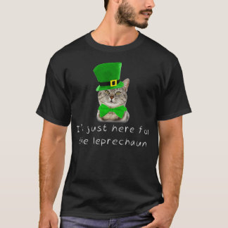 Camiseta St Patricks Day Irish Cat Here Leprechaun Hat