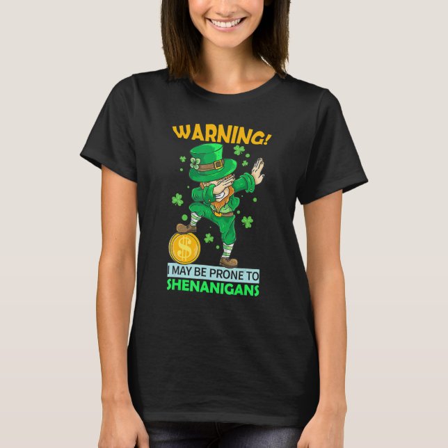 Camiseta St Patricks Day Irish Dabbing Leprechaun Shenaniga (Frente)