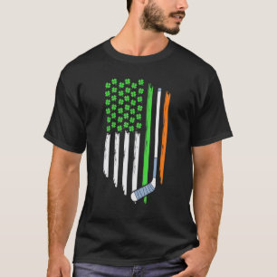 Camiseta St Patricks Day Irish Golf Retro American Flag Sha