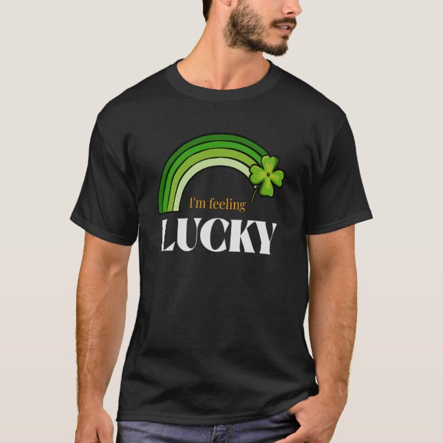Camiseta St Patricks Day Irish I'm Feeling Lucky Rainbow C (Frente)