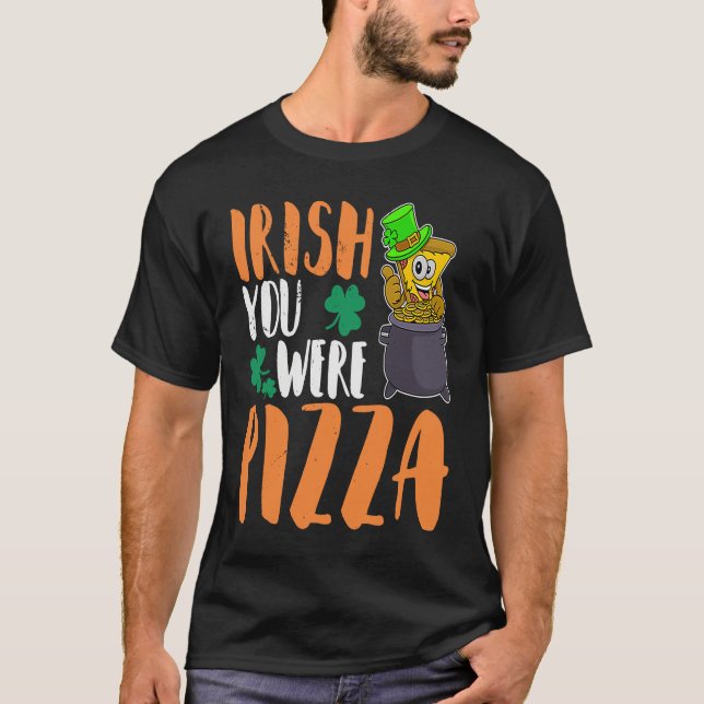 Camiseta St Patrick's Day Irish Ireland Pizza Italy Gaelic  (Frente)