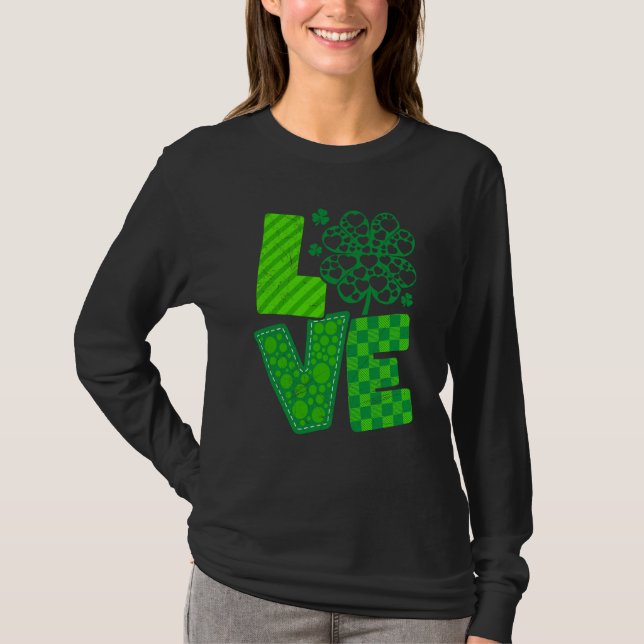 Camiseta St Patrick's Day Irish love shamrock (Frente)
