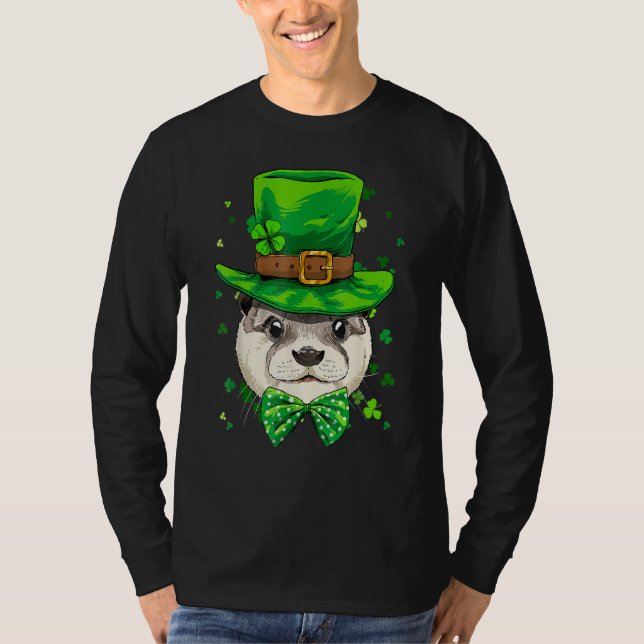 Camiseta St Patrick's Day Leprechaun Otter Shamrock Otter I (Frente)