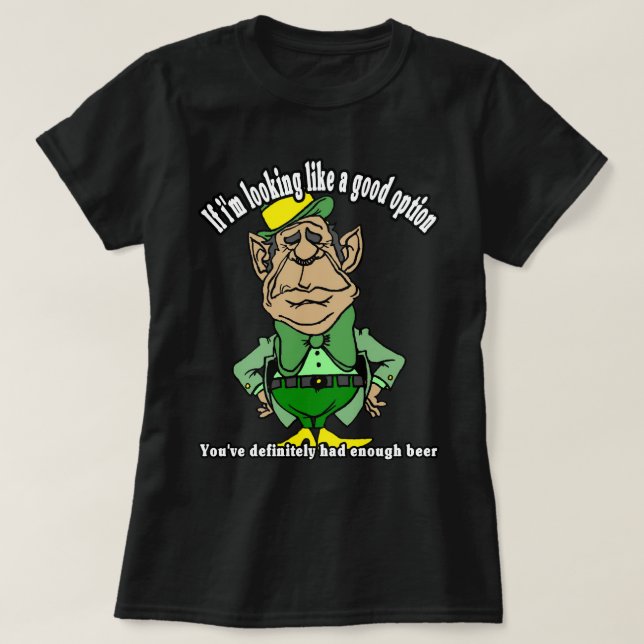 Camiseta St. Patrick's Day Leprechaun Weighing Options (Frente do Design)