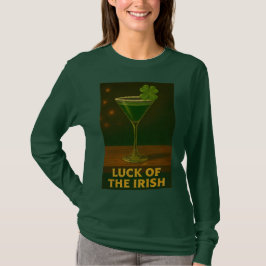 Camiseta St. Patrick's Day Luck Of The Irish Clover Martini