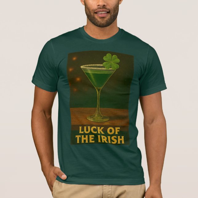 Camiseta St. Patrick's Day Luck Of The Irish Clover Martini (Frente)