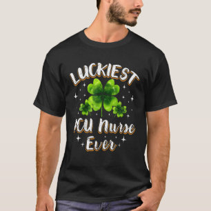 Camiseta St Patricks Day Luckiest PCU Nurse Ever Irish Clov