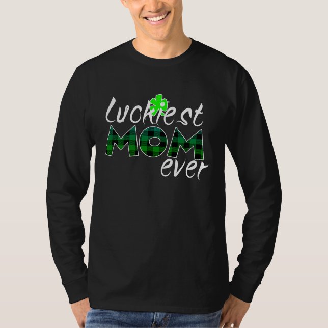 Camiseta St Patricks Day Lucky Irish Shamrock C Lucky Mom M (Frente)